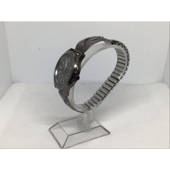 Timex Expedition WR 50M Watch - Gray Dial - Rare Sterling Silver Band - INDIGLO - Picture 2 of 11